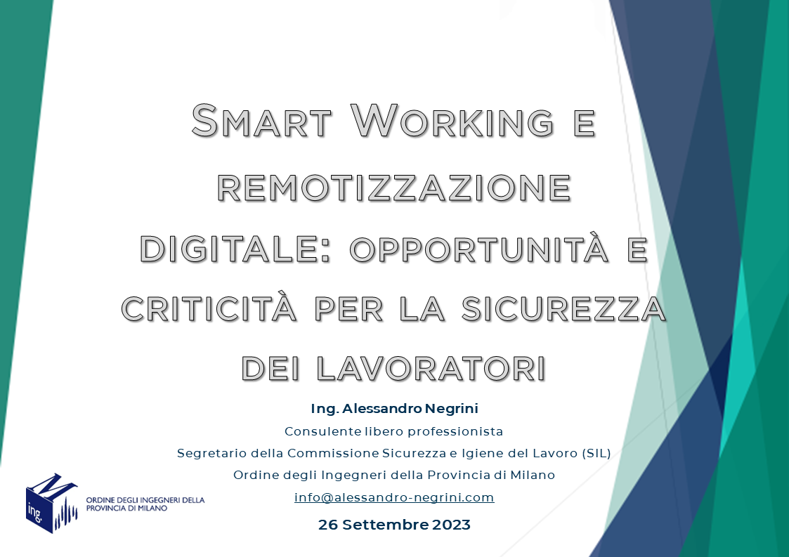   Smart working e remotizzazione digitale  