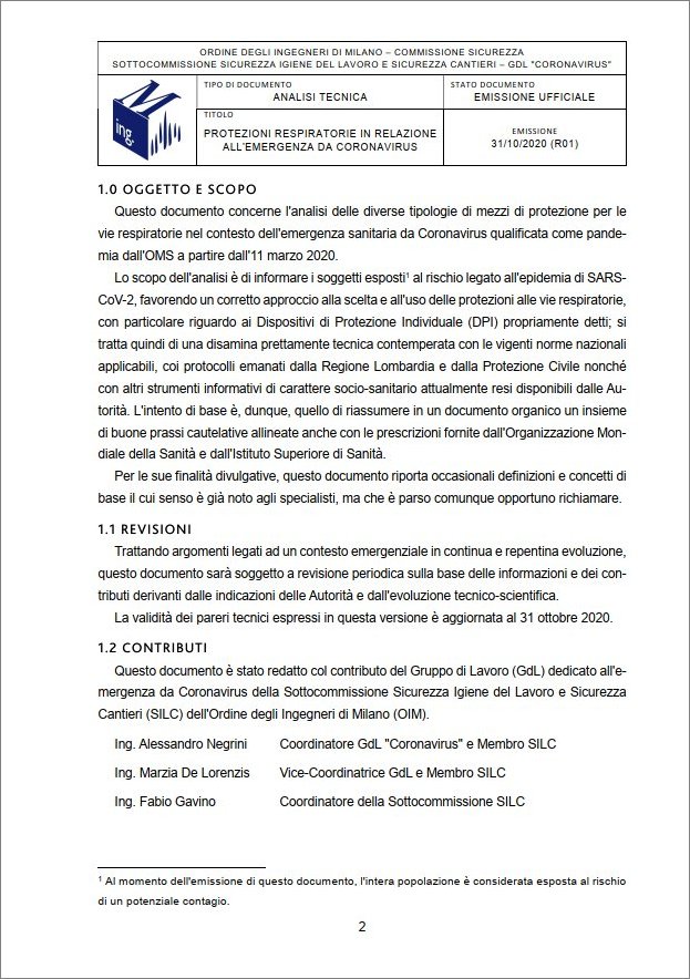   Protezioni respiratorie ed emergenza da Coronavirus  